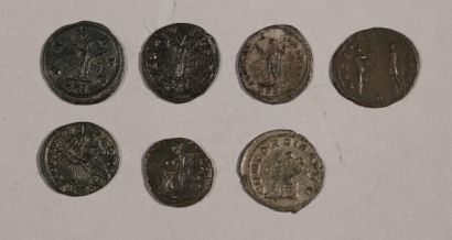 null Ensemble de 7 Antoniniens de billon et petits bronzes de Volusien, Probus (4...