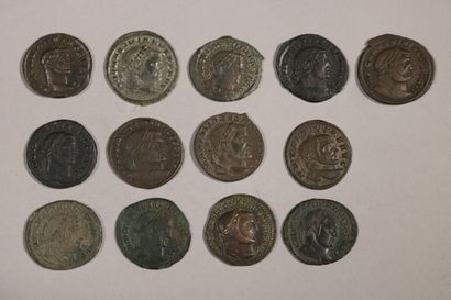 null Set of 13 Follis of the Tetrarchy period (225-337) Diocletian, Maximian, Constantius...