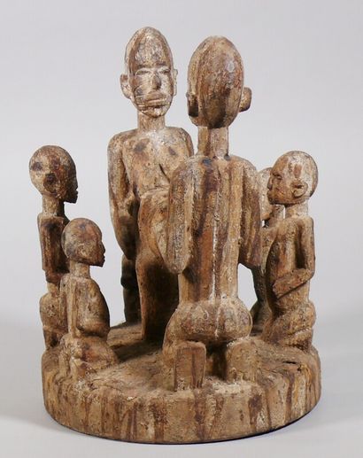 null Rare altar sculpture made of hard, heavy wood with a sacrificial patina (organic...