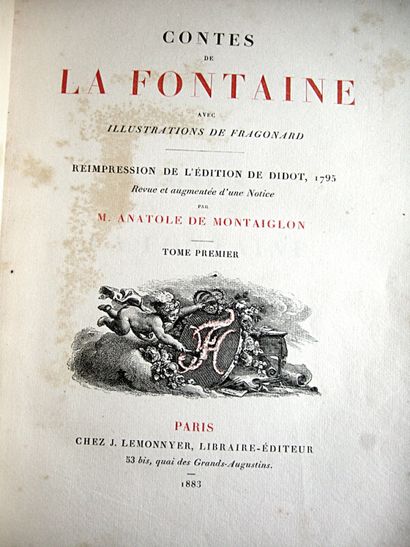 null 50. FRAGONARD (ill.) & LA FONTAINE (Jean de). Contes. Paris, J. Lemonnyer, 1883....