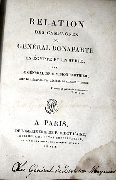null * 12. BERTHIER (Général Louis-Alexandre). Relation des campagnes du général...