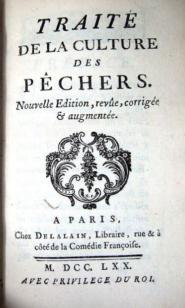 null 31. [COMBES (Charles-Jean de)].

Traité de la culture des pêchers. Paris, Delalain,...