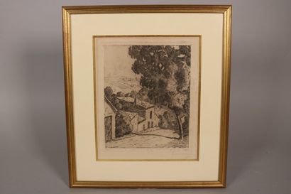 null Joseph LEPINE (1867-1943)

View of a village 

Etching signed lower right in...