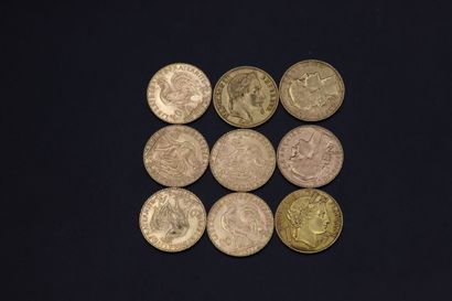 null Nine coins of 20 francs - 58.11 g
