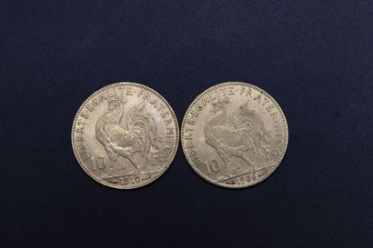 null Deux pièces de 10 francs or - 6.45 g
