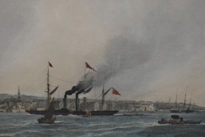 null George I CHAMBERS (1803-1840) after

The port of Liverpool taken from Seacombe,Cheshire.

Lithograph...