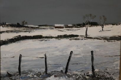 null Georges LAPORTE (1926-2000)

Snow in Burgundy

Oil on canvas with material signed...