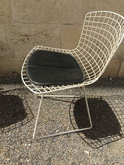 null Harry BERTOIA (1915-1978) - Pair of chairs model "Wire", the structure in white...