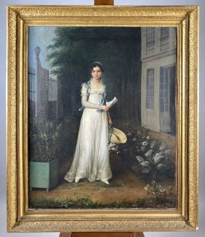 null French school 19th century 

Portrait of a young girl 

Oil on canvas dated...