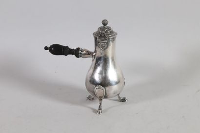 null Selfish silver jug, plain baluster body, the spout in the form of a duck's beak,...
