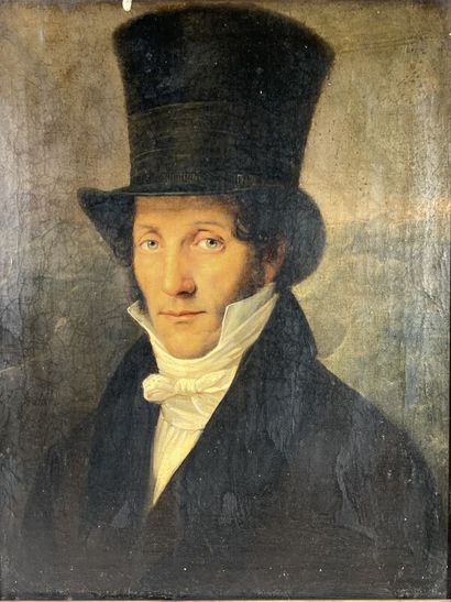 null Gustave DE GALARD (1779-1841)

Portrait of a man with a top hat

oil on canvas...