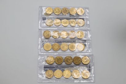 null 30 pieces of 20 francs gold Napoleon III - under seal