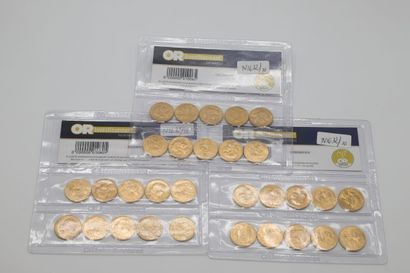 null 30 pieces of 20 francs gold Coq de Chaplain - under seal