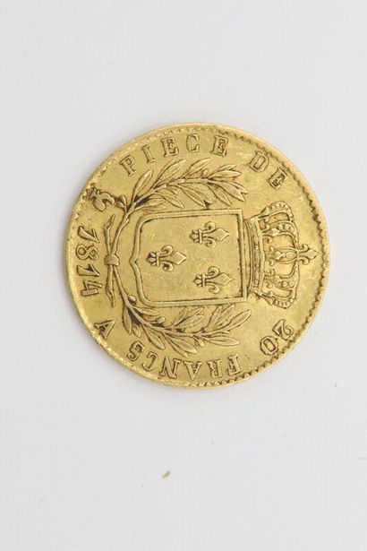 null Pièce de 20 Francs en or jaune Louis XVIII 1814 - 6,44 g