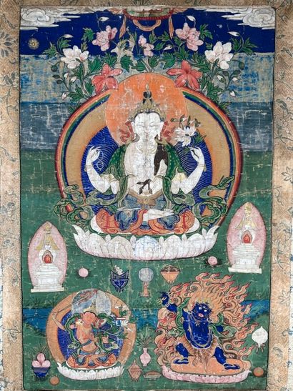null TIBET - 18th/19th century

Thangka, tempera on canvas, Avalokiteshvara, Chaturbhuja...