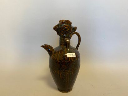 null China - Reflux teapot with a rooster head in the Song style - H. 25 cm