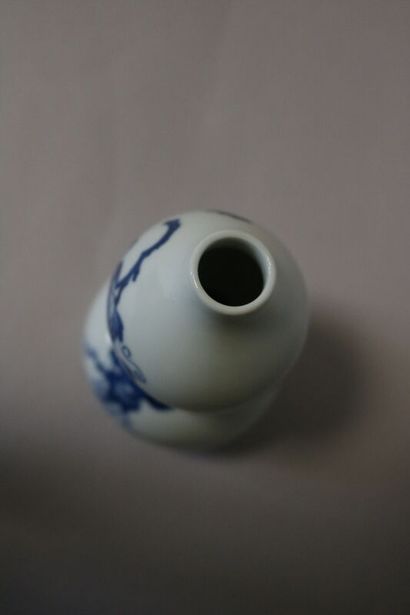 null Chine, vase coloquinte en porcelaine à décor de raisins et écureuils

H. 13...