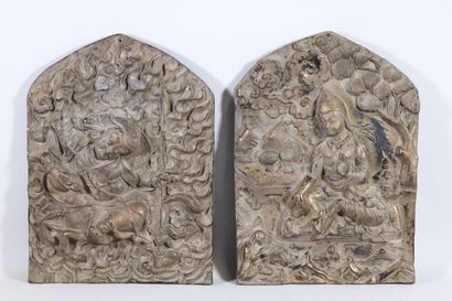 null TIBET - 20th century

Two mandorla-shaped plaques made of clay and entirely...