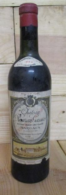 null 1 blle Ch. RAUZAN-GASSIES Margaux 1959 - bas goulot/haute épaule, étiquette...