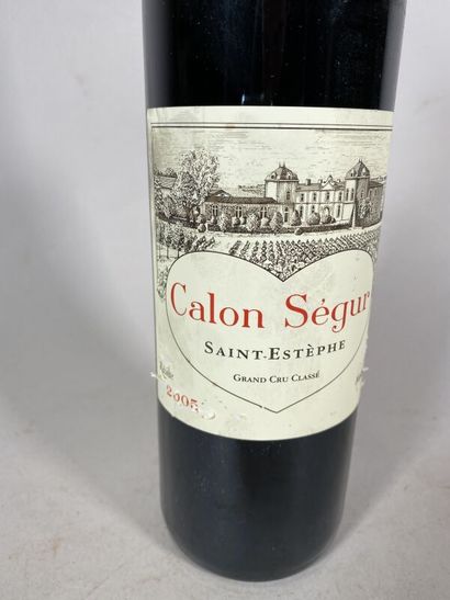 null 9 blles Ch. Calon Ségur Saint Estèphe 2005 (étiquettes gratées)