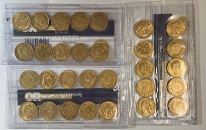 null 30 pieces of 20 francs gold Napoleon III - under seal 