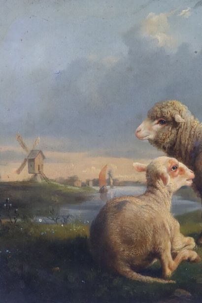 null Rosa BONHEUR (1822-1899) 
Étude de moutons, 1840
Deux figures, l'une de trois...