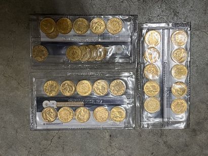 null 30 pieces of 20 francs gold Napoleon III - under seal 