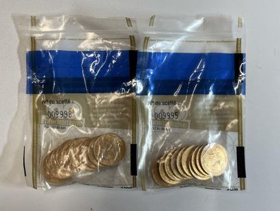 null 20 pieces of 20 francs gold Coq de Chaplain - under seal