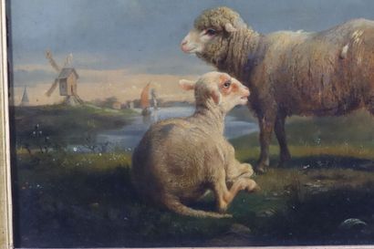 null Rosa BONHEUR (1822-1899) 
Étude de moutons, 1840
Deux figures, l'une de trois...