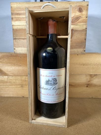 null 1 Impérial Ch. Roquebert 1990 Bordeaux, ME dans son coffret bois (cire du goulot...