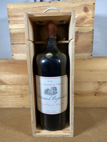 null 1 Impérial Ch. Roquebert 1990 Bordeaux, bas dans son coffret bois (cire abimée)...