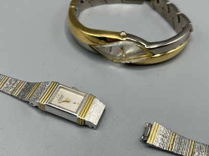 null SEIKO,
montre bracelet de femme en acier et acier doré, boitier ovale et cadran...