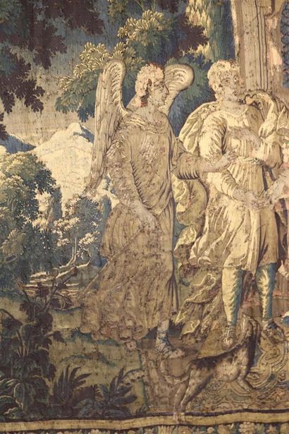 null The Annunciation
Aubusson tapestry with large characters, border with pampers
280...