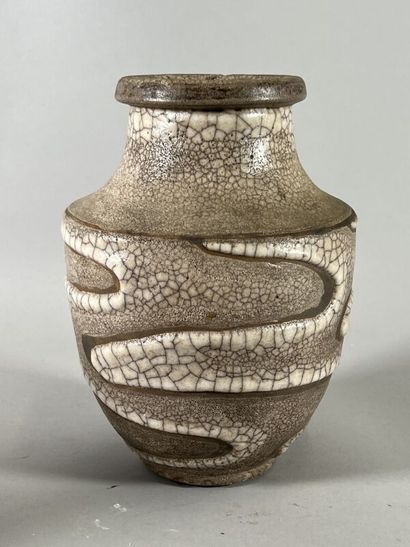 null René BUTHAUD (1886-1986)
Vase called snake skin 
Proof in glazed ceramic cracked
Signed...