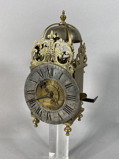 null Lantern clock called "Capucine" in iron, bronze and chased brass, double dial...