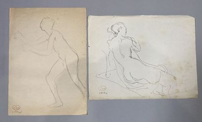 null Georges PREVERAUD DE SONNEVILLE (1889-1978)
Etudes de nus 
Deux dessins, l'un...