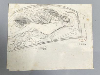 null Georges PREVERAUD DE SONNEVILLE (1889-1978)
Reclining Nude and Study for a Door...