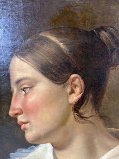 null Jean-Marie JACOMIN (1789-1858)
Portrait de femme 
Huile sur toile
Étiquette...