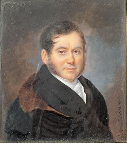 E. ROUSSEAU - XIXe
Portrait d'homme
Miniature...