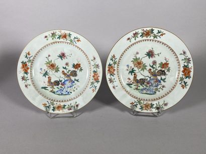 CHINA 
Two porcelain plates decorated with...