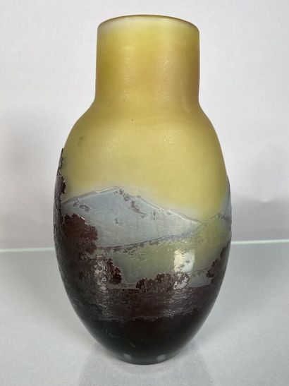 null Établissements GALLÉ (1904-1936) 
Vase balustre en verre multicouche à décor...
