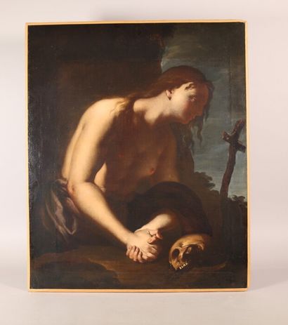 null BOLONESE SCHOOL circa 1650
Mary Magdalene in the desert
Canvas
93 x 74 cm
Without...