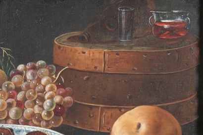 null Spanish School 
Sausage, artichoke and grapes
Canvas
49 x 65 cm

Expert : René...