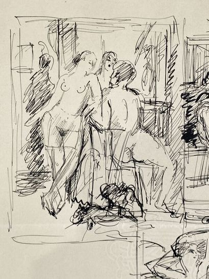 null Georges PREVERAUD DE SONNEVILLE (1889-1978)
Studies of Naked Women or Brothel
Three...