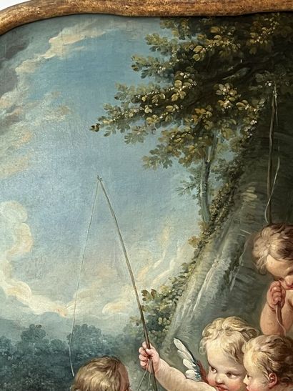 null French school around 1800, after François BOUCHER (1703-1770)
Putti fishing...