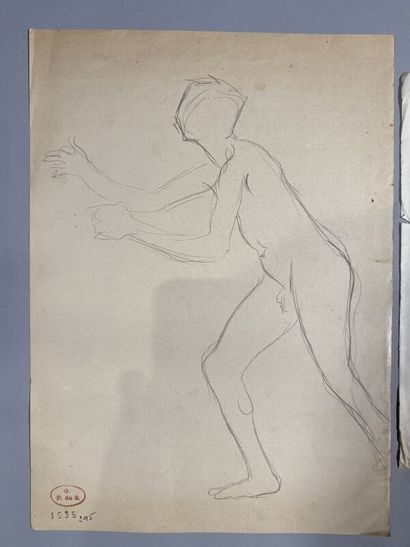 null Georges PREVERAUD DE SONNEVILLE (1889-1978)
Etudes de nus 
Deux dessins, l'un...