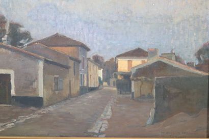 Pierre-Gaston RIGAUD (1874-1839) 
Rue à Saint-Morillon
Huile...