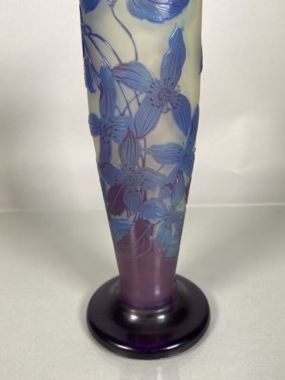 null Establishments GALLÉ (1904-1936) 
A baluster vase with a flared neck on a flattened...