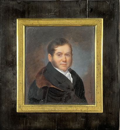 null E. ROUSSEAU - XIXe
Portrait d'homme
Miniature signée en bas à droite
11 x 9,5...