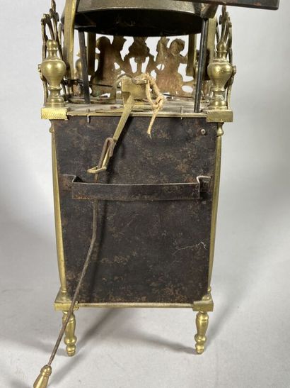 null City lantern in iron, bronze and brass, double dial marked "Prevel à Avranches"...